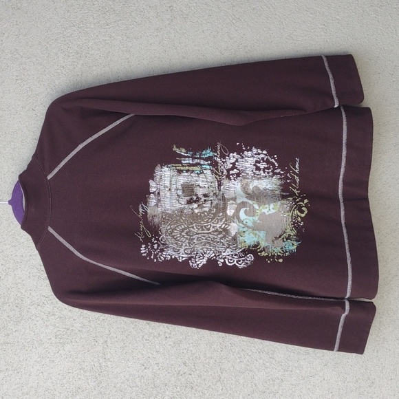 Chico's Zenergy Reversible Brown Off-White Poetry Athletic Jacket 2 (L/12) - Picture 2 of 11